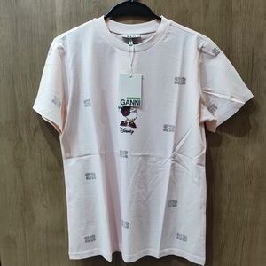 Ganni Soft Pink Graphic Short Sleeve Tee Daisy